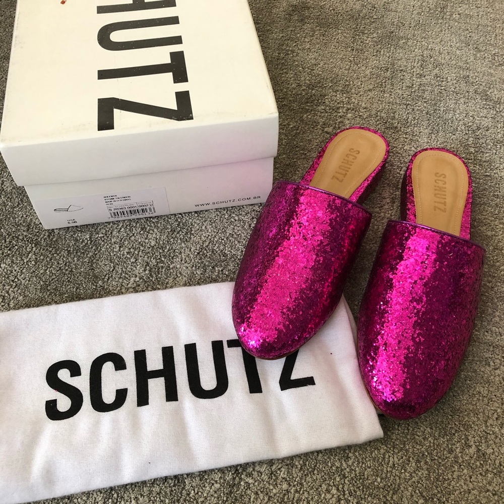 NWT & BOX 💕 Schutz Sulenya Glitter Wedge Mule